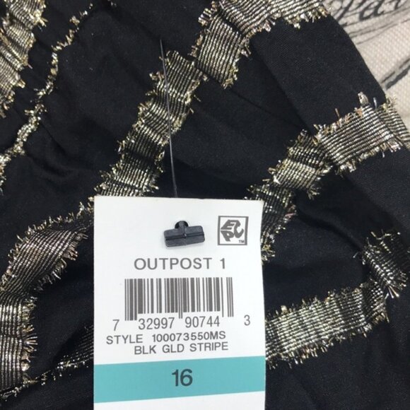 Alfani Pleated Metallic-Stripe Skirt - Picture 5 of 5